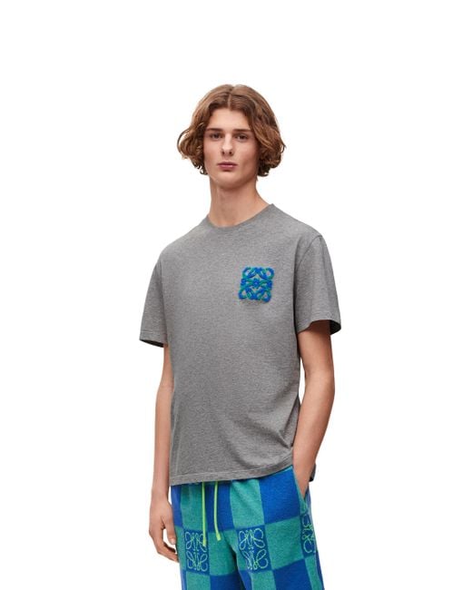 Loewe Blue Luxury Relaxed Fit T-shirt In Cotton for men