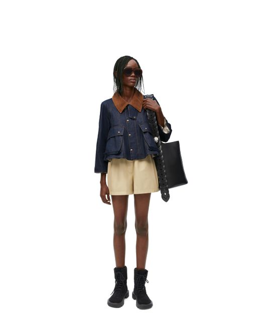 Loewe Blue Trapeze Jacket In Denim