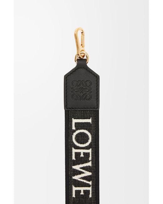 Loewe Black Luxury Anagram Strap In Jacquard And Calfskin