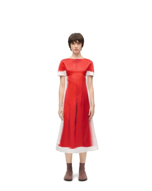 Loewe Red Luxury Dress In Silk