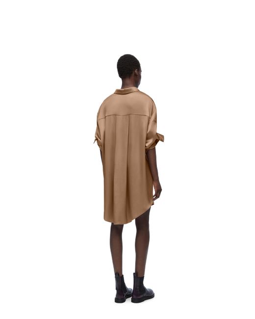 Loewe Natural Luxury Chain Shirt Dress In Silk For