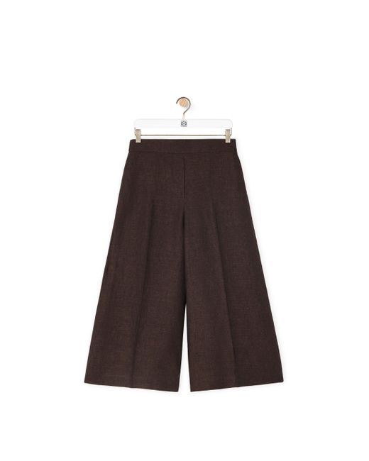 Loewe Red Cropped Trousers In Linen