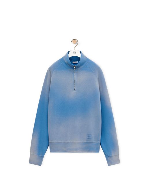 Loewe Blue Zip-up Sweatshirt In Cotton for men