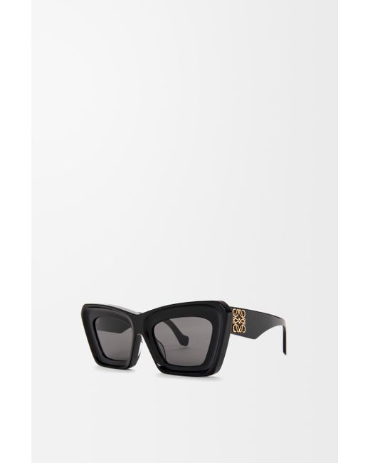 Loewe Black Luxury Beveled Cateye Sunglasses