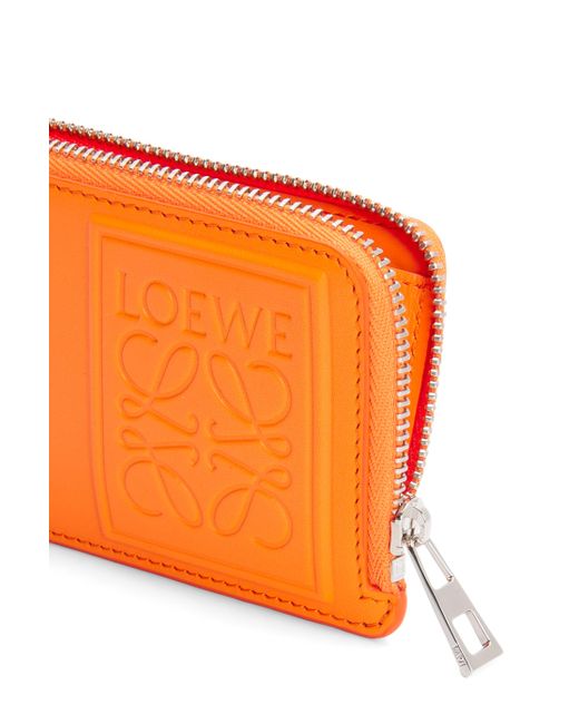 Loewe Orange Leather Coin And Card Holder for men