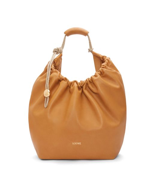 Loewe Orange Xl Squeeze Bag In Natural Calfskin