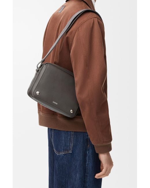 Loewe Gray Medium Pebble Messenger Bag for men