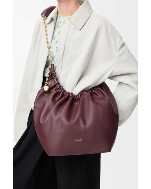 Loewe Purple Medium Squeeze Bag In Mellow Nappa Lambskin