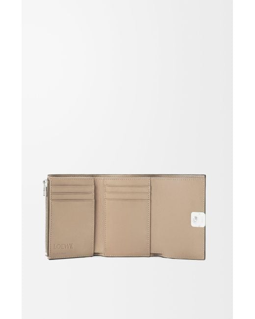 Loewe Natural Luxury Anagram Small Vertical Wallet In Pebble Grained Calfskin