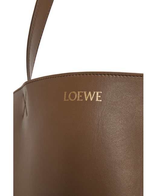 Loewe Brown Xxl Puzzle Fold Tote In Shiny Calfskin for men