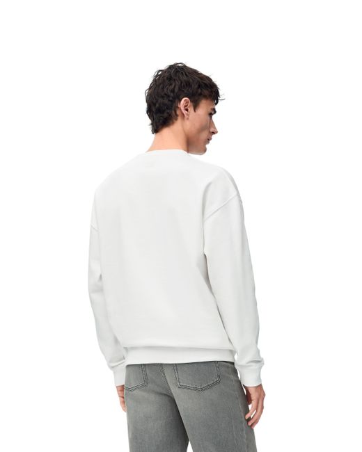 Loewe White Luxury Relaxed Fit Sweatshirt In Cotton for men