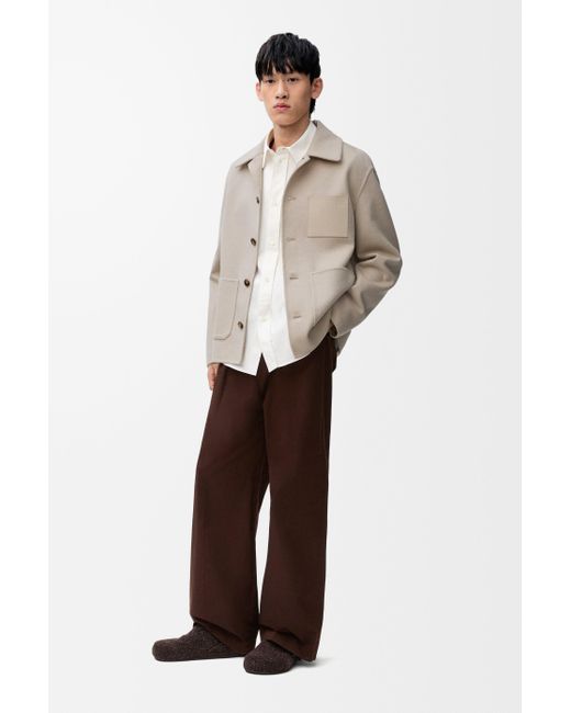 Loewe White Luxury Workwear Jacket In Wool And Cashmere for men