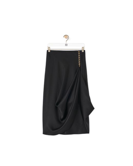 Loewe White Chain Skirt In Silk