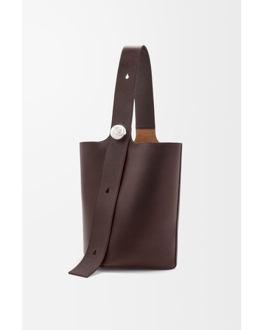 Loewe Brown Large Pebble Bucket In Supple Grained Calfskin for men