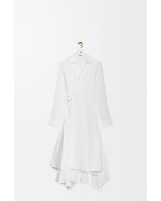 Loewe White Draped Dress
