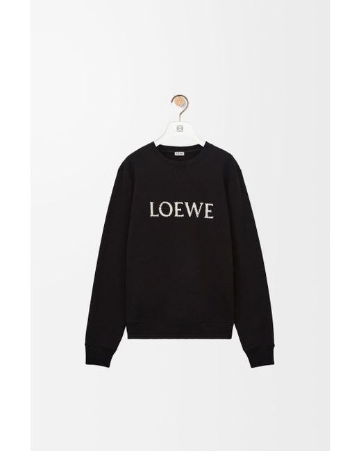 Sudadera De Corte Regular En Algodónsize Hombre Loewe de hombre de color Black