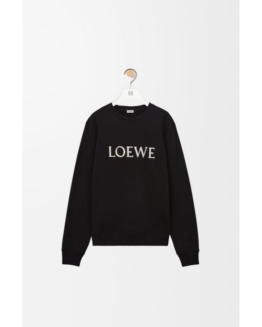 Sudadera De Corte Regular En Algodónsize Hombre Loewe de hombre de color Black