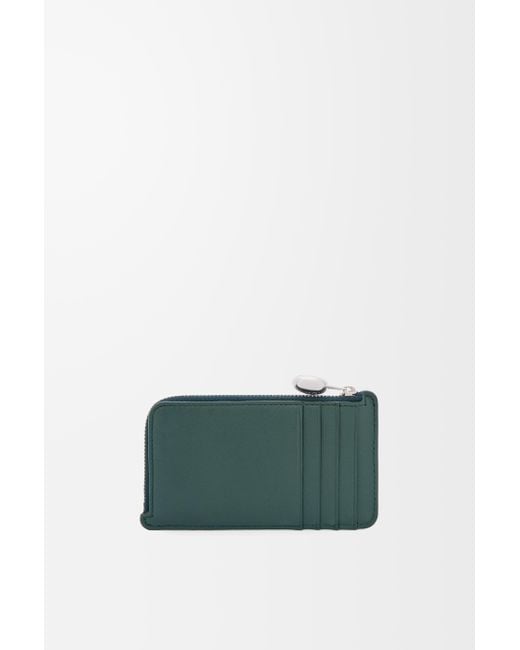 Loewe Green Pebble Coin Cardholder In Shiny Nappa Calfskin