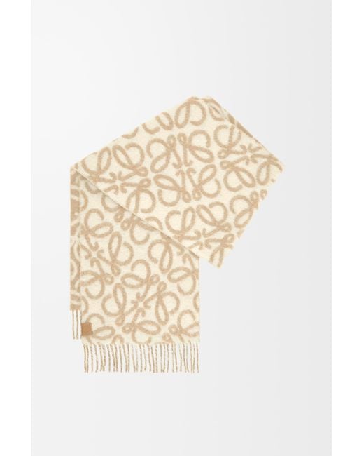 Loewe Natural Alpaca Wool Anagram Scarf