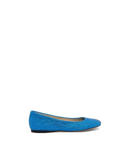 Loewe Blue Luxury Toy Ballerina In Suede And Allover Rhinestones For