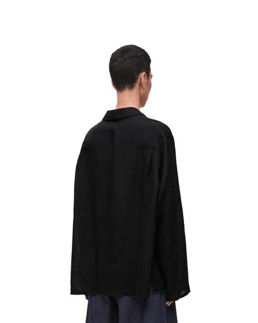 Loewe Black Luxury Shirt In Linen for men