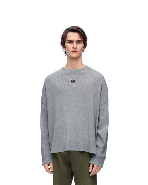 Loewe Blue Oversized Fit Long Sleeve T-shirt In Cotton for men