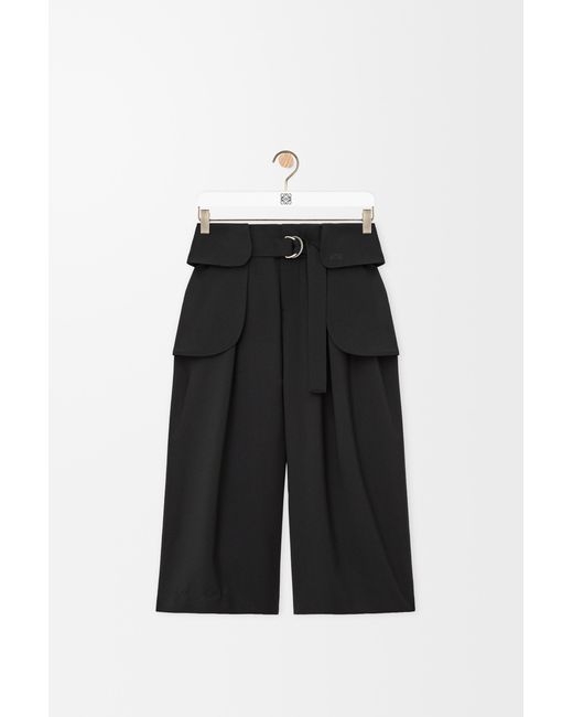 Loewe Black Cropped Cargo Trousers
