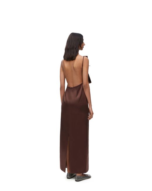 Loewe Brown Pin Dress In Silk