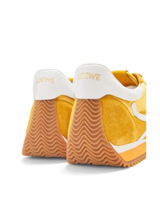 Loewe Yellow Suede-panel Flow Runner Sneakers for men