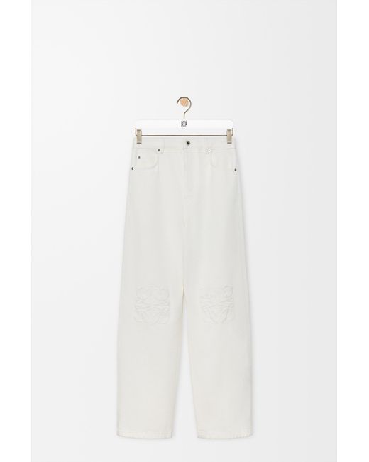 Loewe White Anagram Baggy Jeans for men