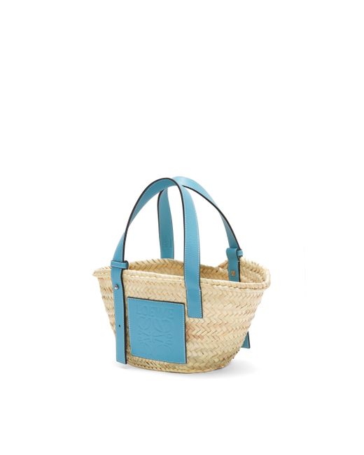 Loewe Blue X Howl's Moving Castle Small Leather-trimmed Basket Tote