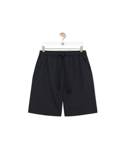 Loewe Black Luxury Shorts In Technical Silk for men