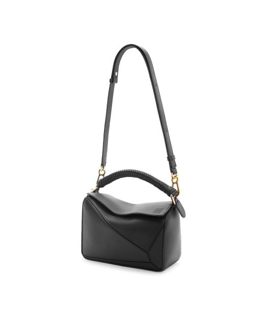 Loewe Black Small Puzzle Bag In Mellow Calfskin