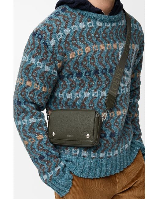 Loewe Blue Small Pebble Messenger Bag for men
