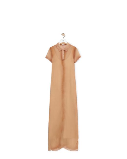 Loewe White Luxury Polo Dress In Silk For