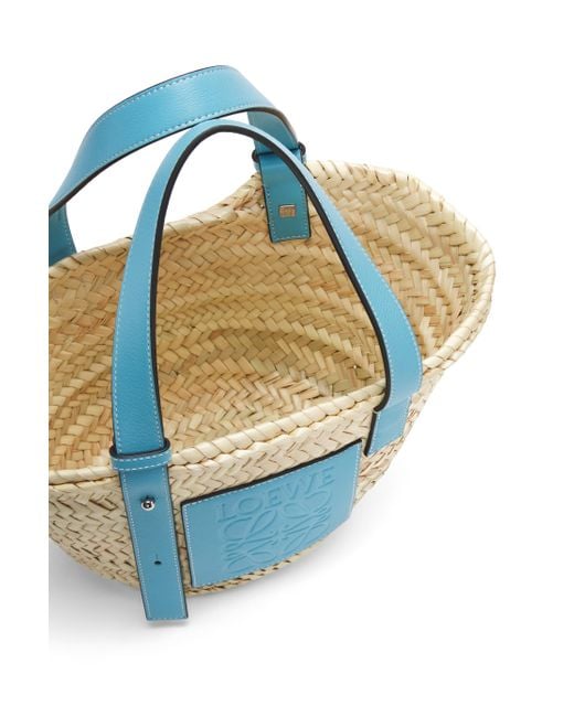 Loewe Blue X Howl's Moving Castle Small Leather-trimmed Basket Tote