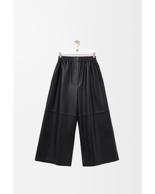 Loewe White Luxury Cropped Trousers In Nappa Lambskin
