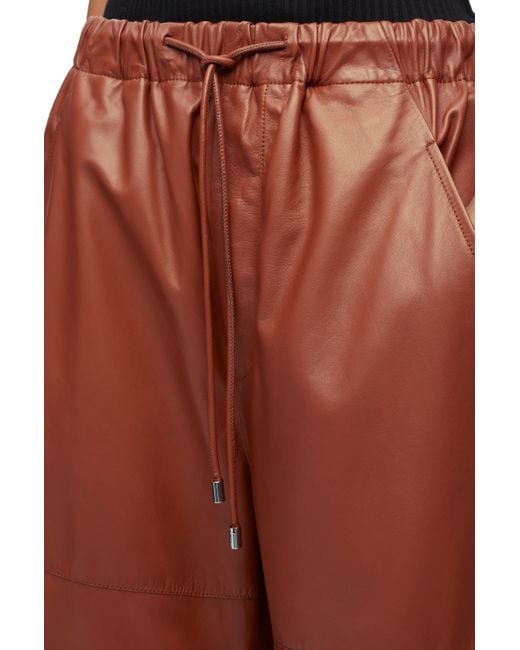 Loewe White Luxury Cropped Trousers In Nappa Lambskin For