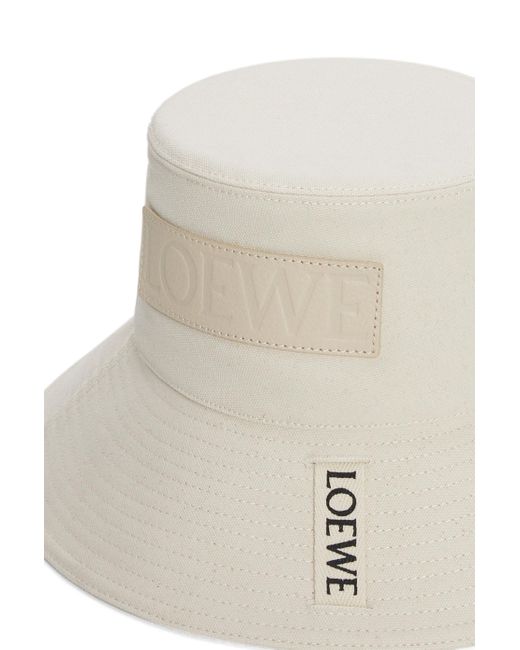 Loewe White Fisherman Hat In Canvas