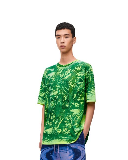 Loewe Green Luxury Loose Fit T-shirt In Cotton for men