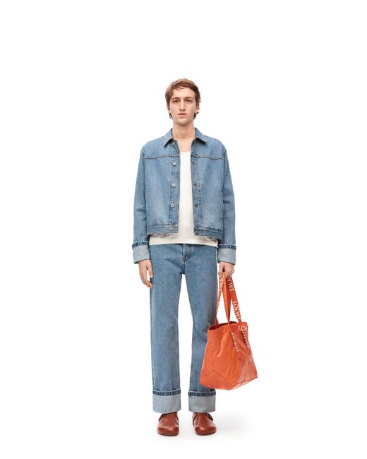 Loewe Blue Adjusted Fit Fisherman Turn-up Jeans In Denim for men