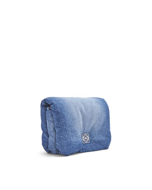 Loewe Blue Luxury Puffer Goya Bag In Denim