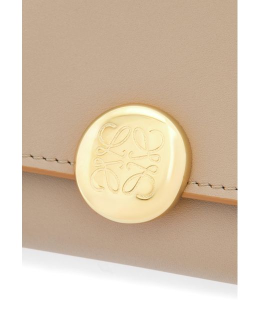 Loewe Natural Luxury Pebble Continental Wallet In Shiny Nappa Calfskin
