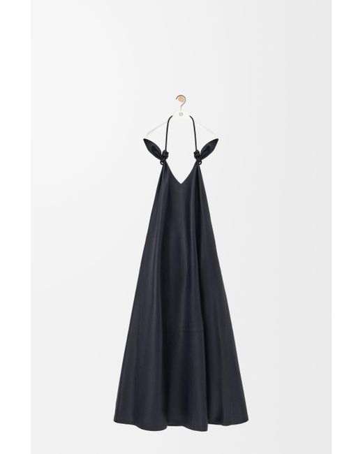 Vestido Flamenco En Piel Napa De Cordero Mujer Loewe de color Blue