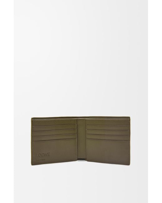 Loewe Green Luxury Bifold Wallet In Textured Classic Calfskin for men