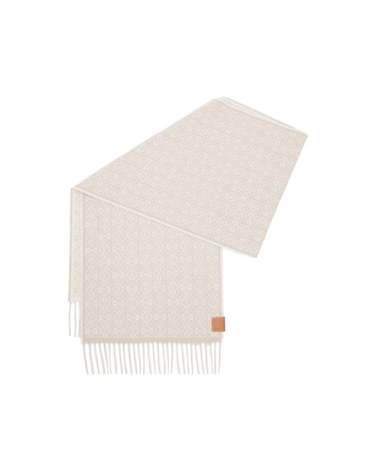 Loewe White Luxury Scarf In Cashmere