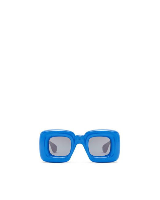 Loewe Blue Inflated Rectangular Sunglasses In Nylon