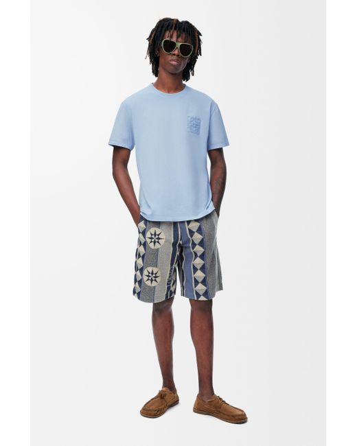 Camiseta De Corte Holgado En Algodónsize Hombre Loewe de hombre de color Blue