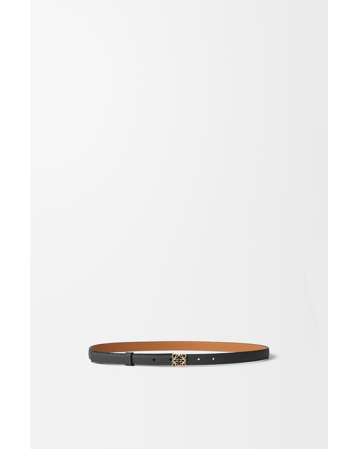 Loewe White Anagram Belt In Pebble Grain Calfskin