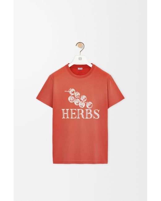 Camiseta En Algodón De Corte Regularsize Hombre Loewe de hombre de color Red